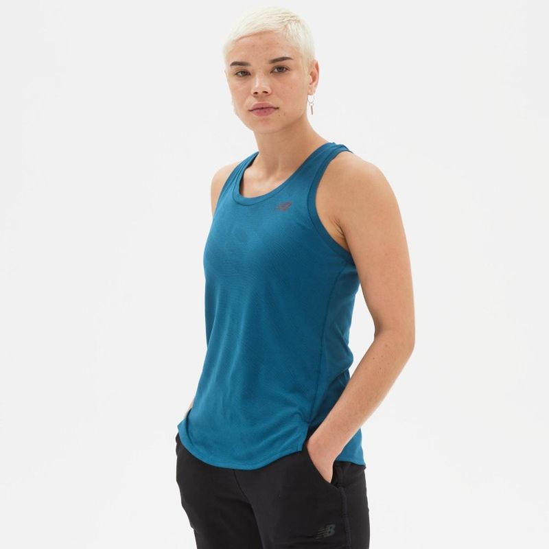 NEW BALANCE - Polera Running Mujer New Balance Speed Jacquard Azul