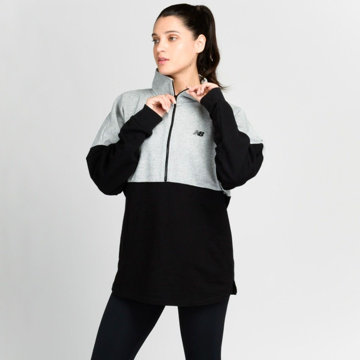 NEW BALANCE - Polerón Lifestyle Mujer New Balance Negro/Gris