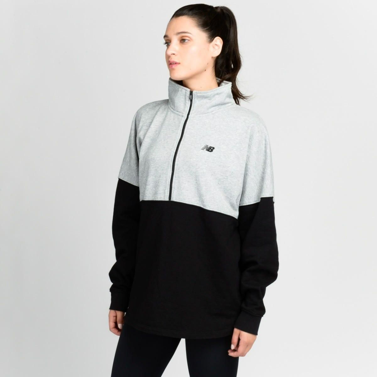 NEW BALANCE - Polerón Lifestyle Mujer New Balance Negro/Gris