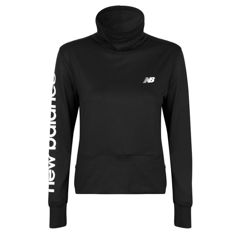 NEW BALANCE - Polerón Running Mujer New Balance Negro