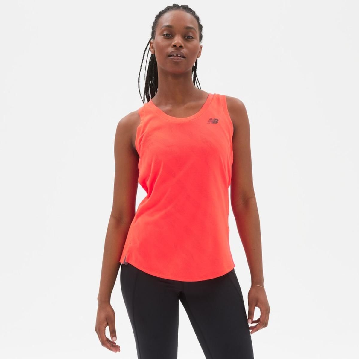 NEW BALANCE - Polera Running Mujer New Balance Speed Jacquard Naranja