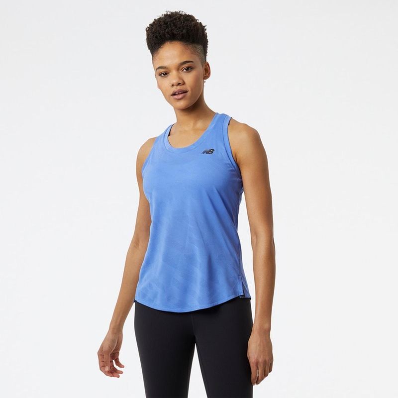 NEW BALANCE - Polera Running Mujer New Balance Q Speed Jacquard Azul