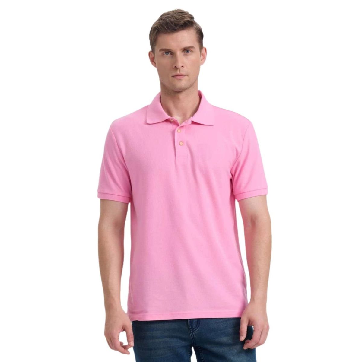 LIKE SHOP - Polera Piqué Hombre Textura Suave Botones Colores 001