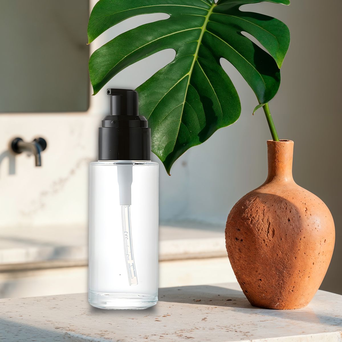 GENERICO - Set 12 Frascos Transparente Bomba De Loción Esencial 100ml