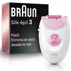 BRAUN - Depiladora Eléctrica Silk Épil 3 Rosada