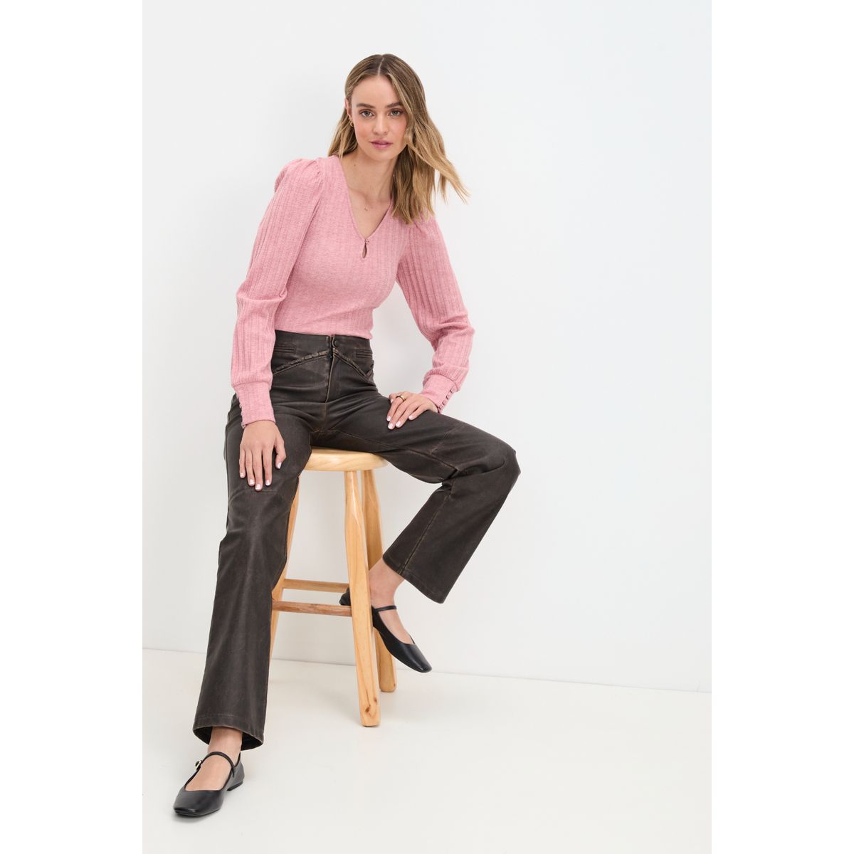 IO - Polera Manga Larga Rosado Mujer Io