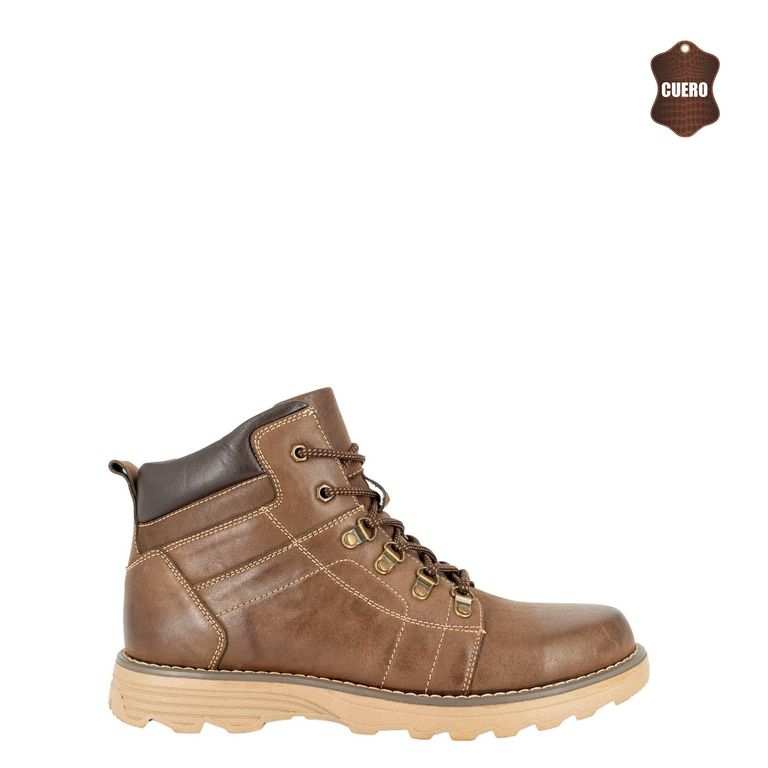 Botin de Cuero Hombre Café Leon
