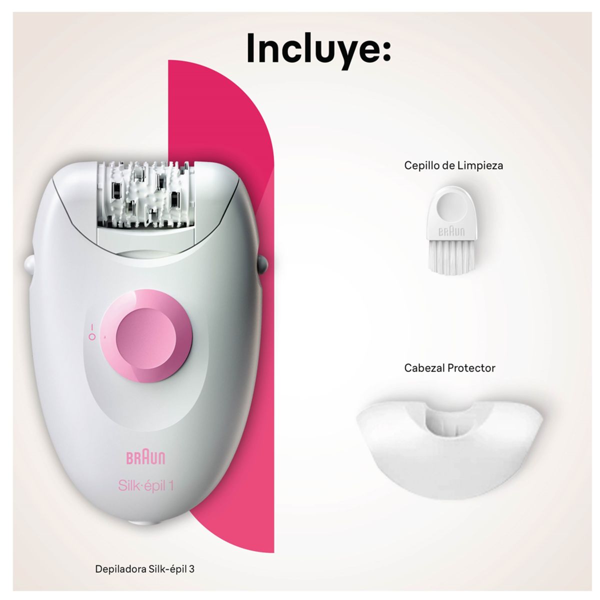BRAUN - Depiladora Electrica Braun Silk Épil 1 Rosa