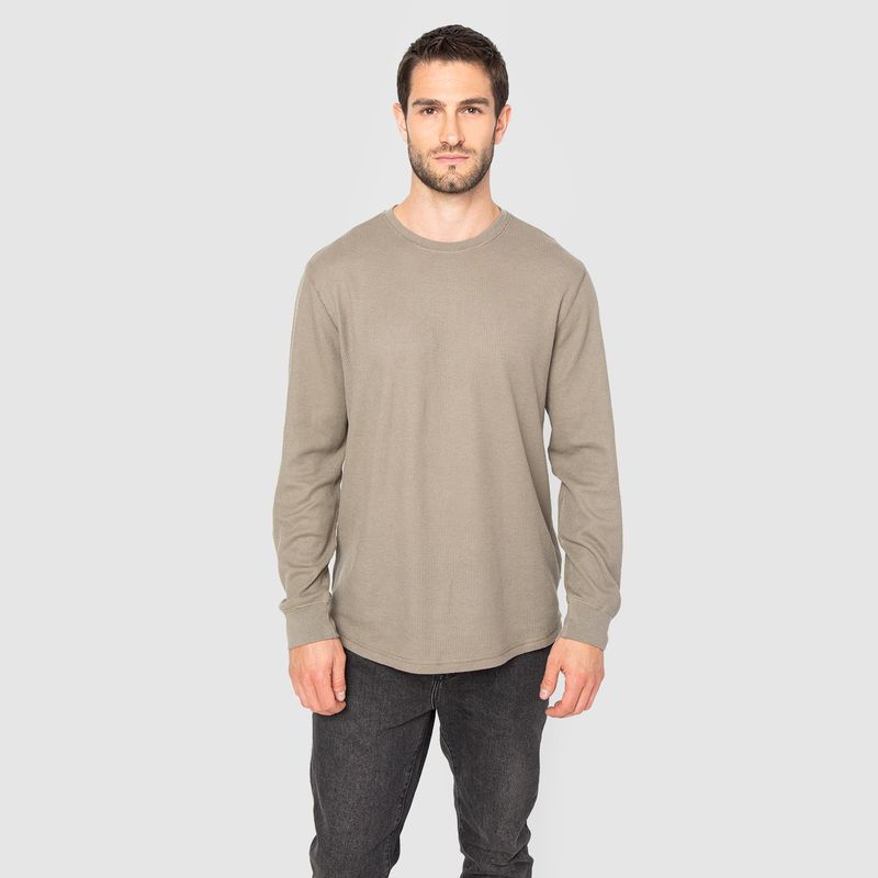 BUBBA - Polera Manga Larga Waffle Greig Black Bubba