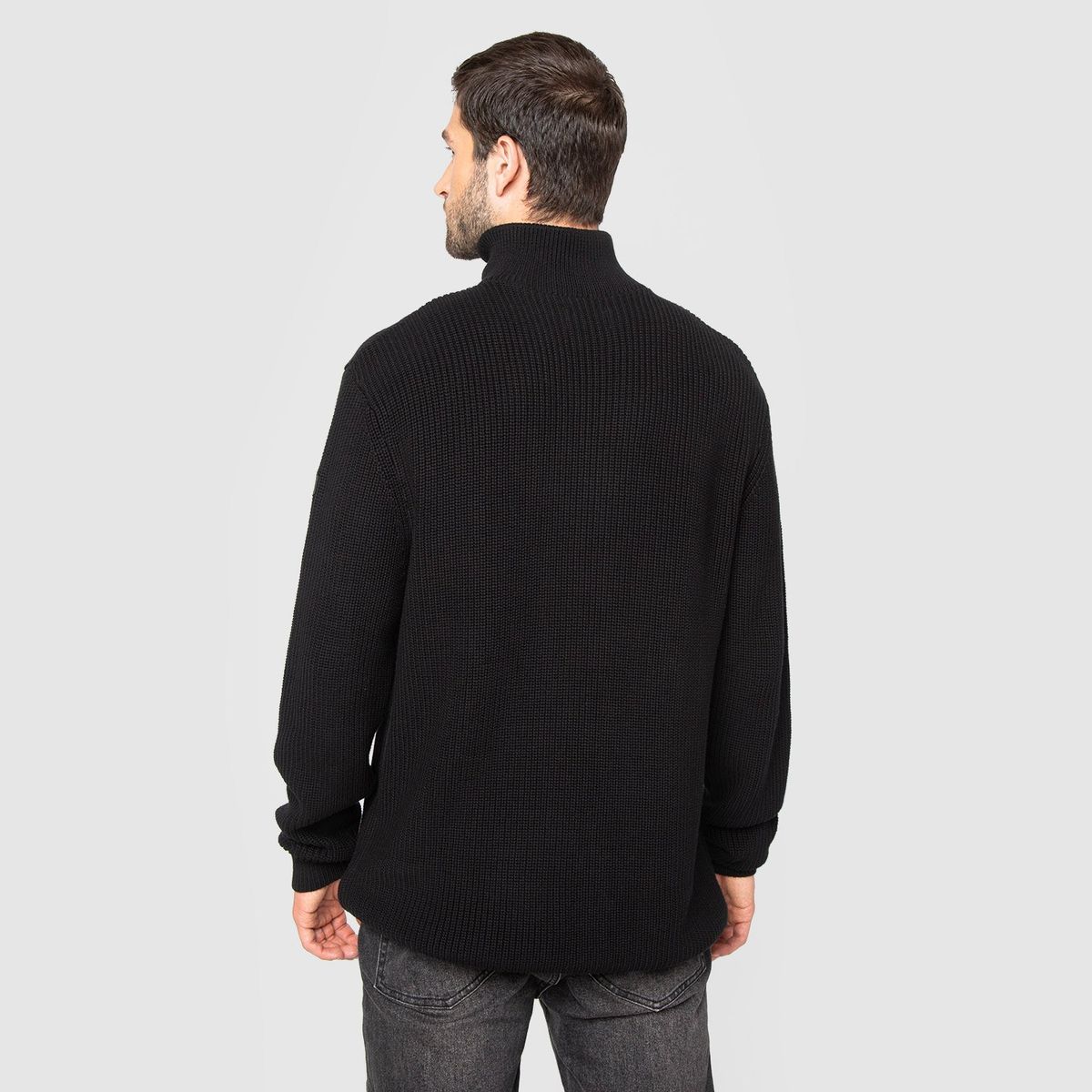 BLACK - Chaleco Half Zipper Black Black Bubba