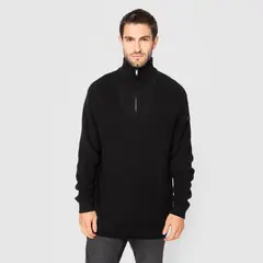 BUBBA - Chaleco Half Zipper Black Black