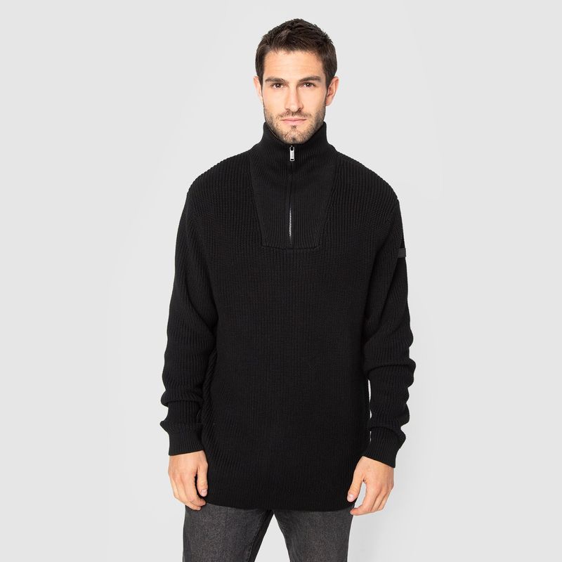 BUBBA - Chaleco Half Zipper Black Black Bubba