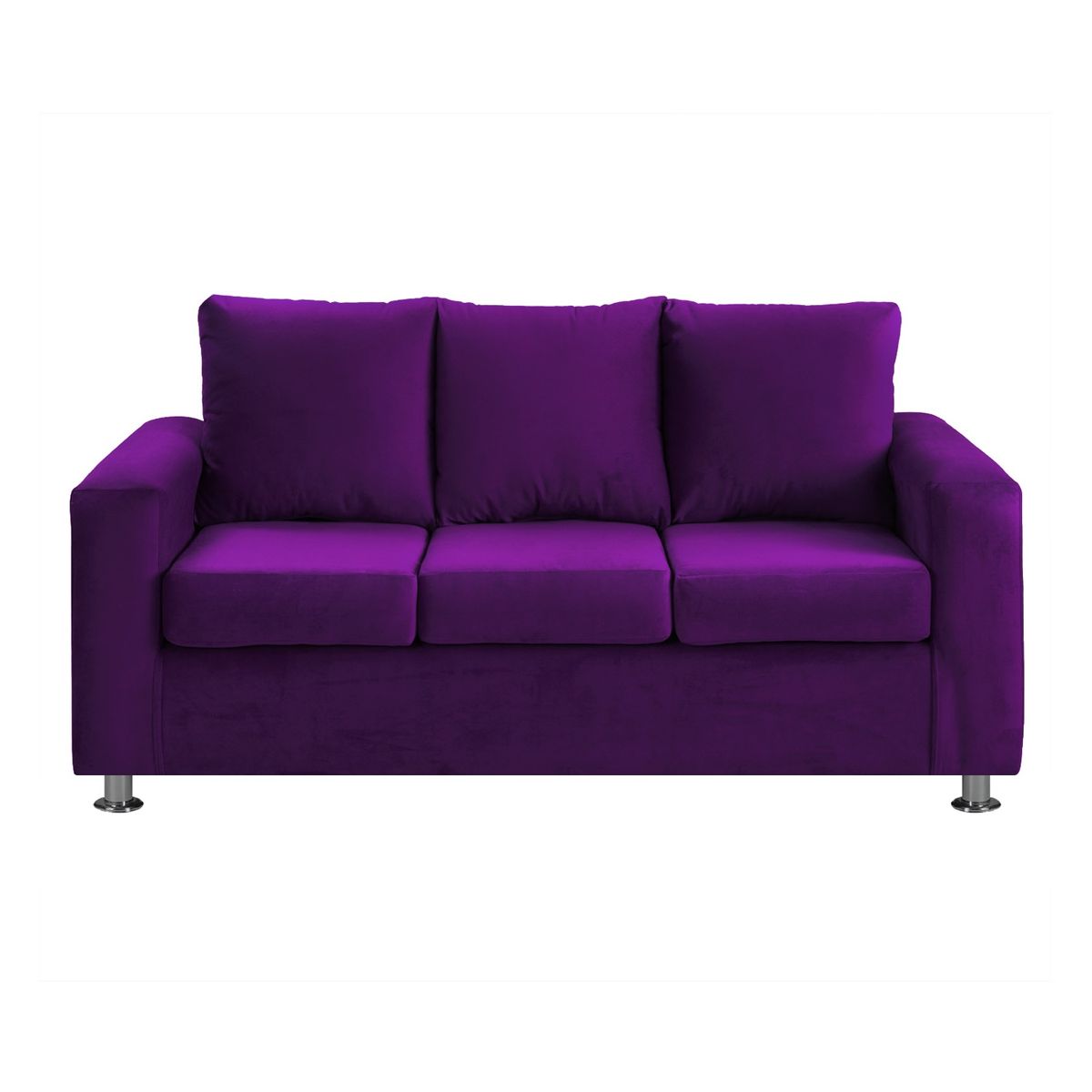BODEVIR - Sofa Kendy 3C+2 Pouf Felpa 12 Morado