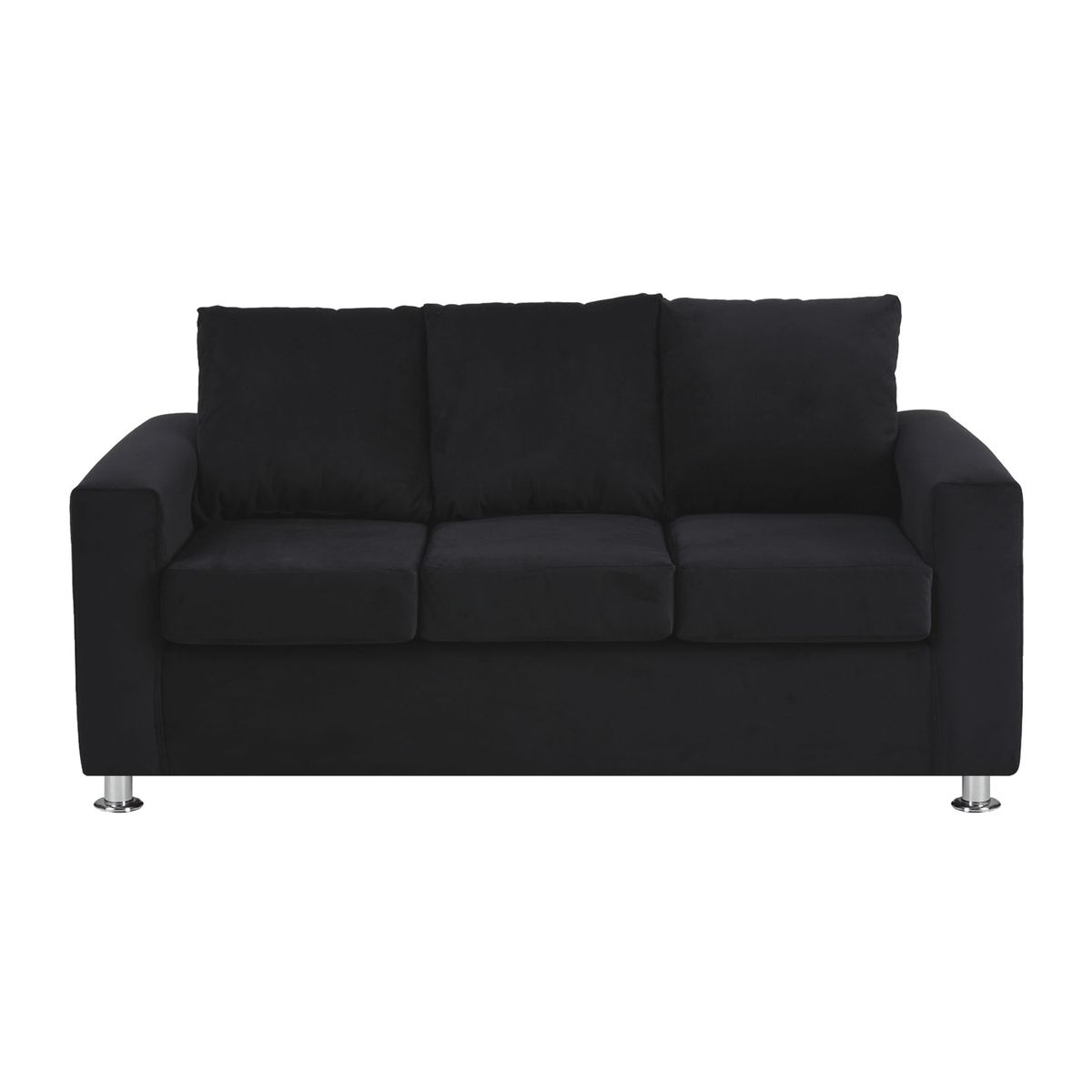 BODEVIR - Sofa Kendy 3C+2 Pouf Felpa 12 Negro