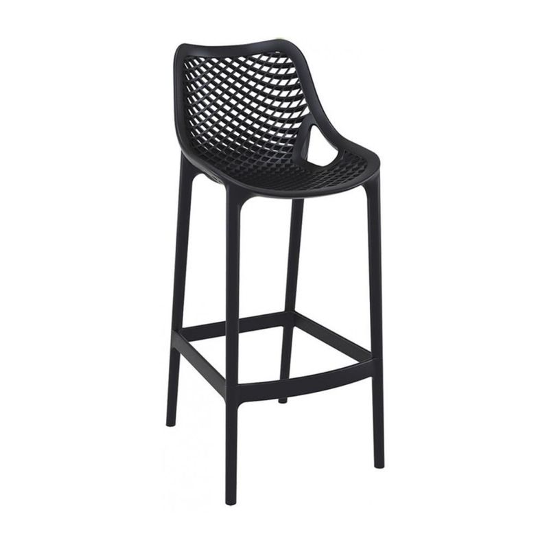 PANDALINO - Taburete Negro Bardo 75cm: Moderno- Resistente- Exterior- Interior