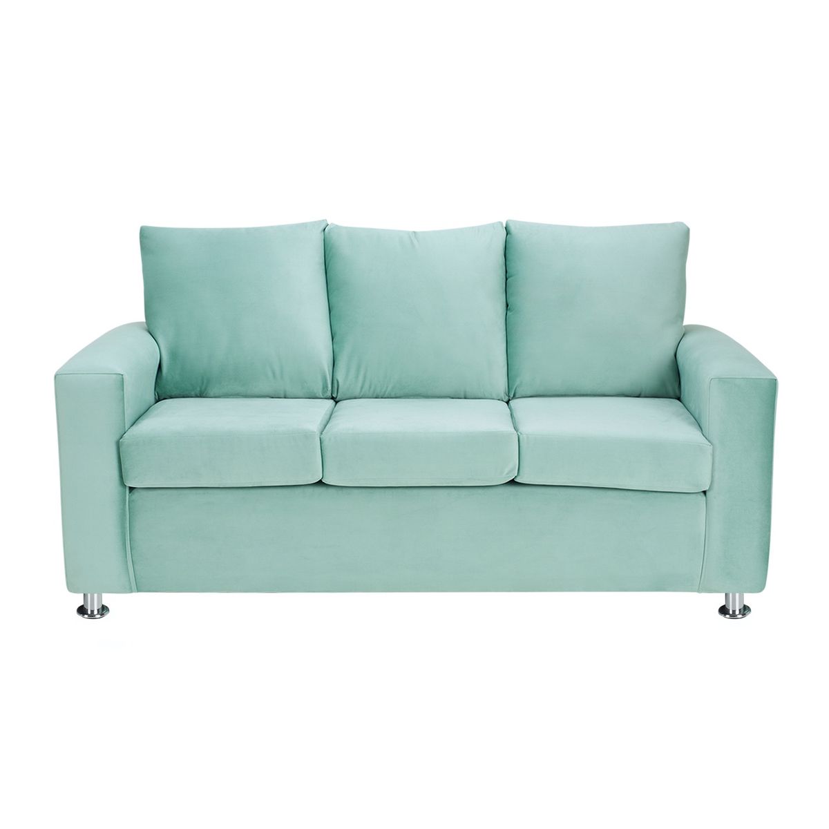 BODEVIR - Sofa Kendy 3C+2 Pouf Felpa 12 Verde Agua