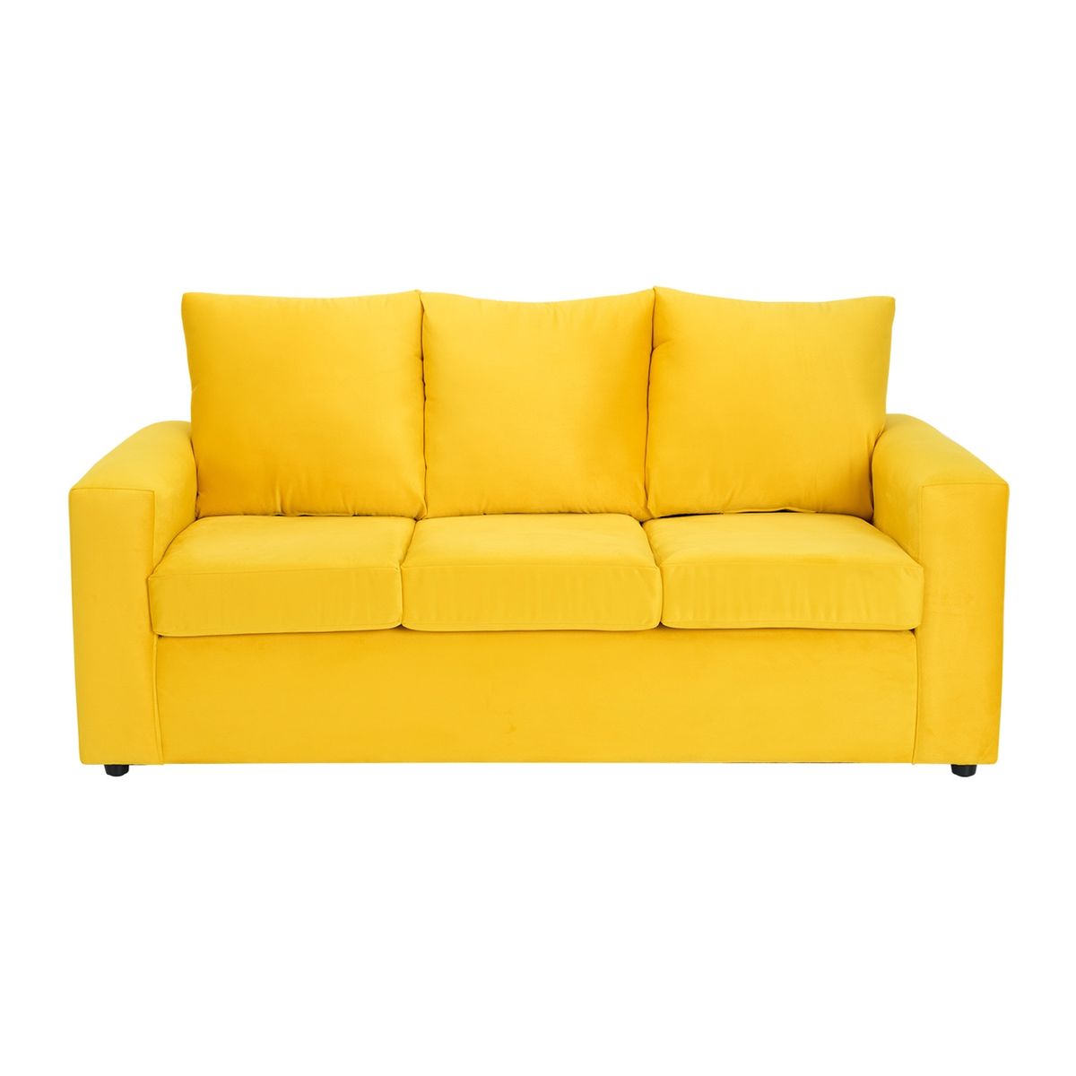 BODEVIR - Sofa Kendy 3C+2 Pouf Felpa 30 Amarillo