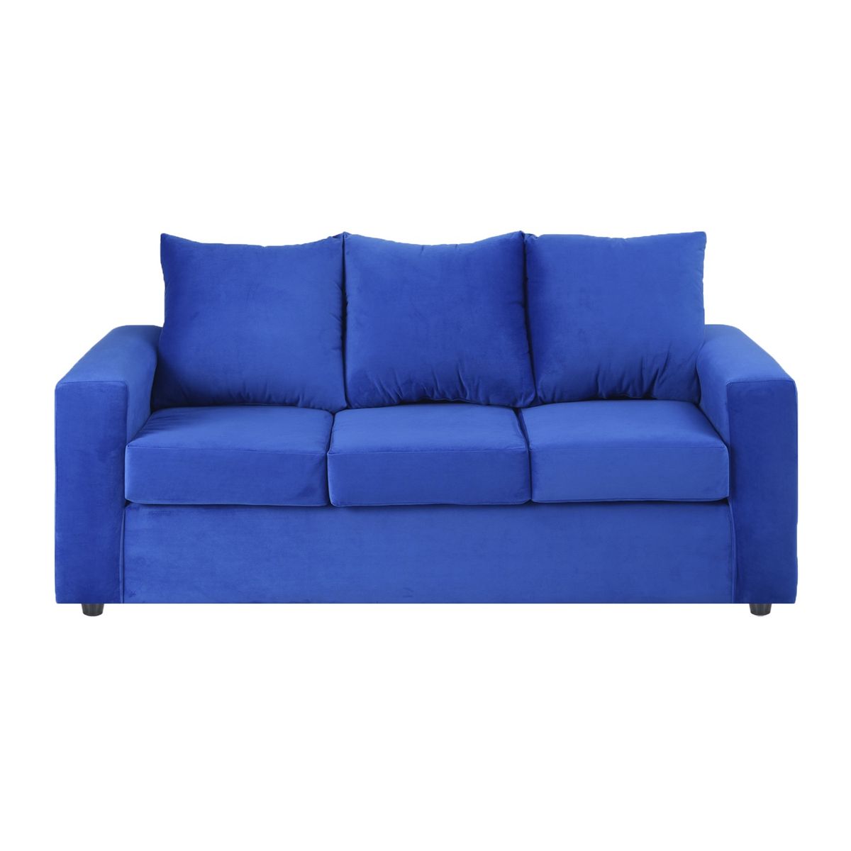 BODEVIR - Sofa Kendy 3C+2 Pouf Felpa 30 Azul Rey