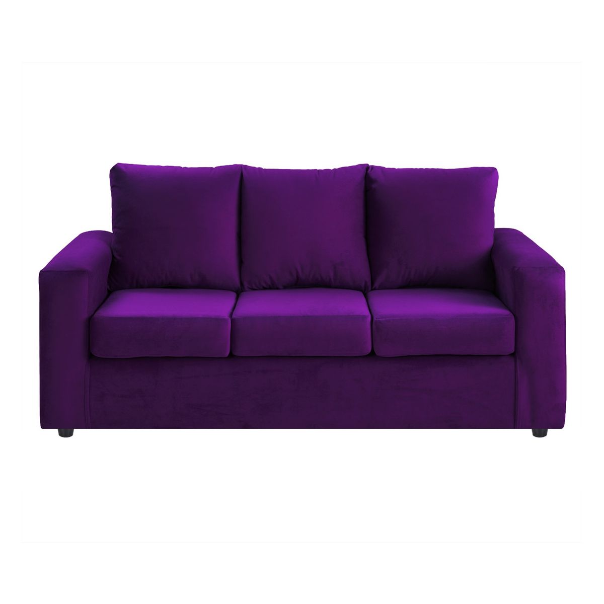 BODEVIR - Sofa Kendy 3C+2 Pouf Felpa 30 Morado