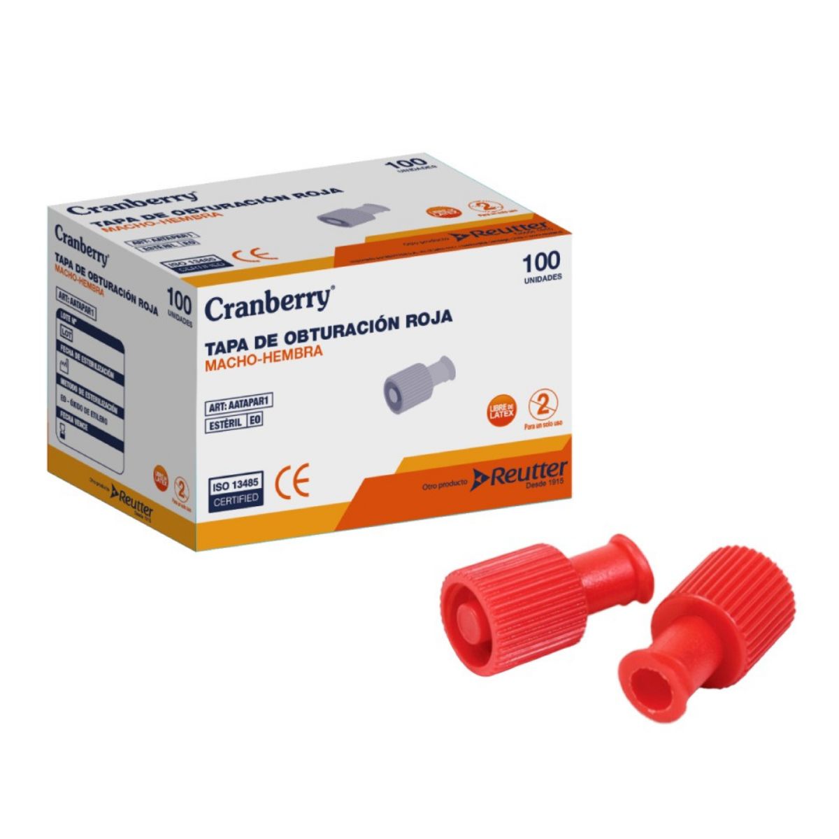 CRANBERRY - Tapa Obturación Roja Macho-hembra Cranberry Caja X100 Unid