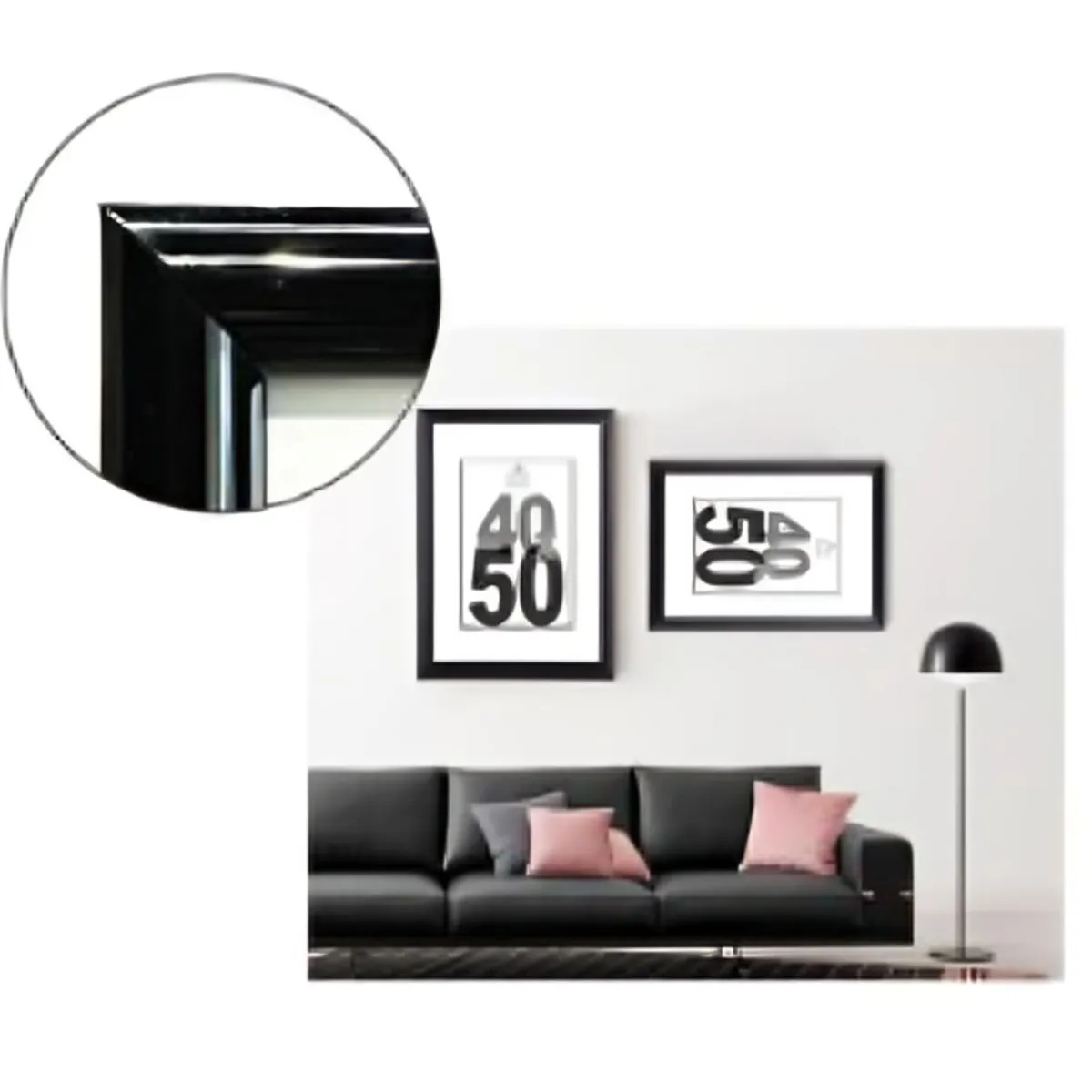 OEM - Marco de Foto Negro 40x50 cm