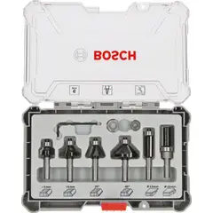 BOSCH - FRESAS RECTAS JUEGO DE 6 PIEZAS 1/4" 2607017470