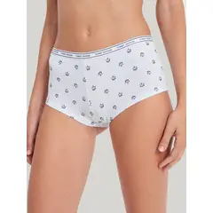 TOMMY HILFIGER - Calzón Boyshort Con Logo Blanco