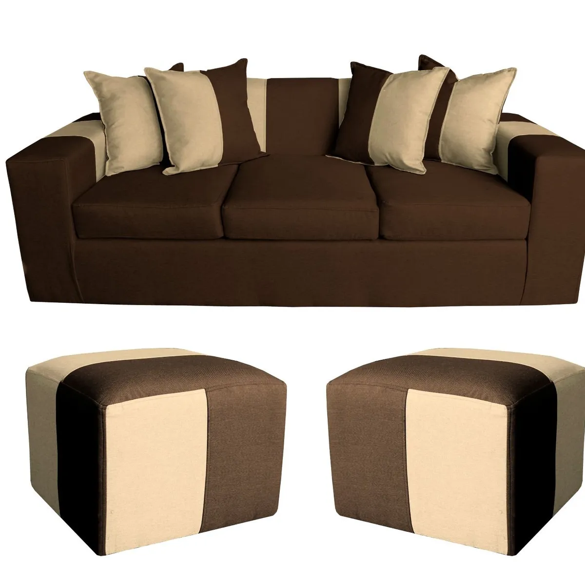 GENERICO - SOFA +2 PUFF BENJAMIN CAFE  BEIGE