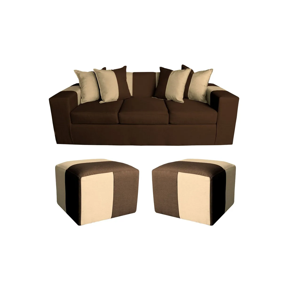 GENERICO - SOFA +2 PUFF BENJAMIN CAFE  BEIGE