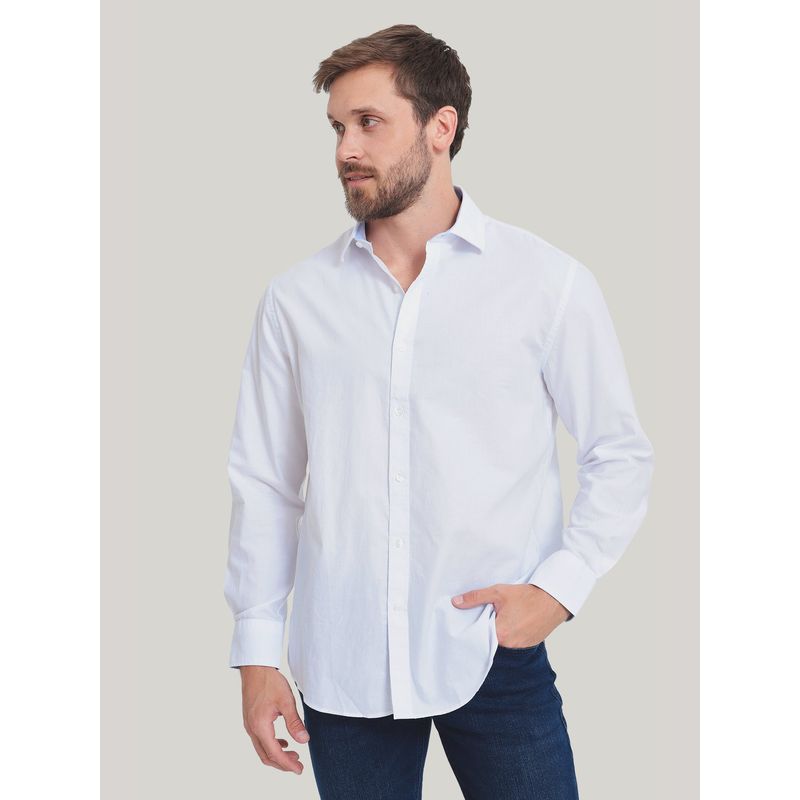 TOMMY HILFIGER - Camisa De Vestir Essential Con Logo Blanco Tommy Hilfiger
