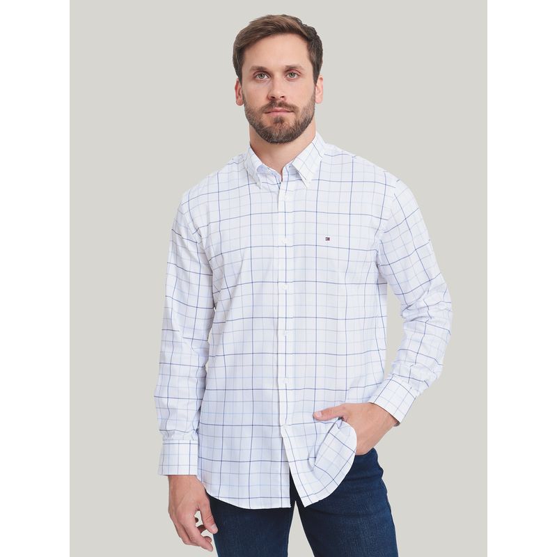 TOMMY HILFIGER - Camisa De Vestir Con Logo Blanco Tommy Hilfiger