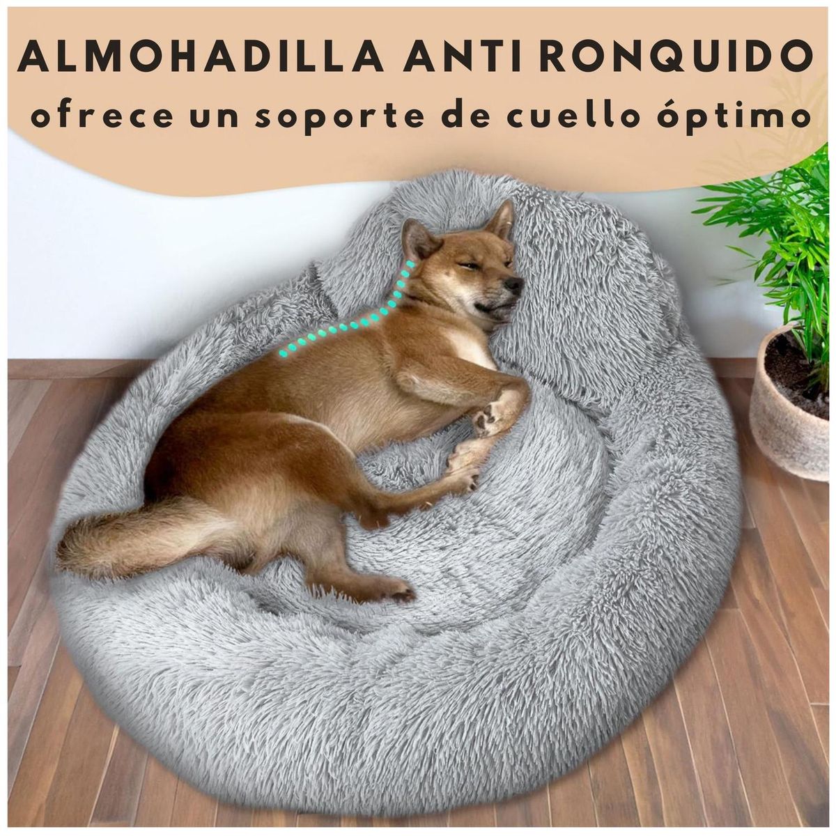 YEP S - Cama Mascota  90 cm Yep Pet Antiestrés Y Ronquido - Gris