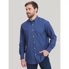 TOMMY HILFIGER - Camisa De Vestir Con Logo Azul