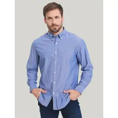TOMMY HILFIGER - Camisa De Vestir Classic Con Logo Azul