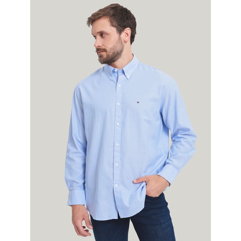 TOMMY HILFIGER - Camisa De Vestir Classic Con Logo Celeste Tommy Hilfiger