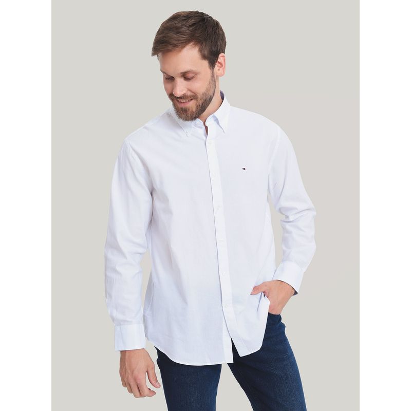 TOMMY HILFIGER - Camisa De Vestir Classic Con Logo Blanco Tommy Hilfiger
