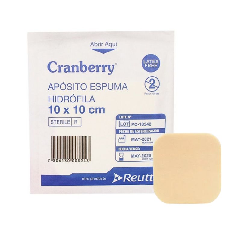 CRANBERRY - Apósito Espuma Hidrófila 10x10 Cm - 1 Unidad