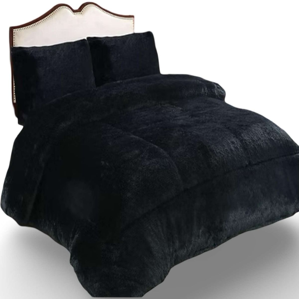 GENERICO - PLUMON CHIPORRO PELUDO 2 PLAZAS NEGRO