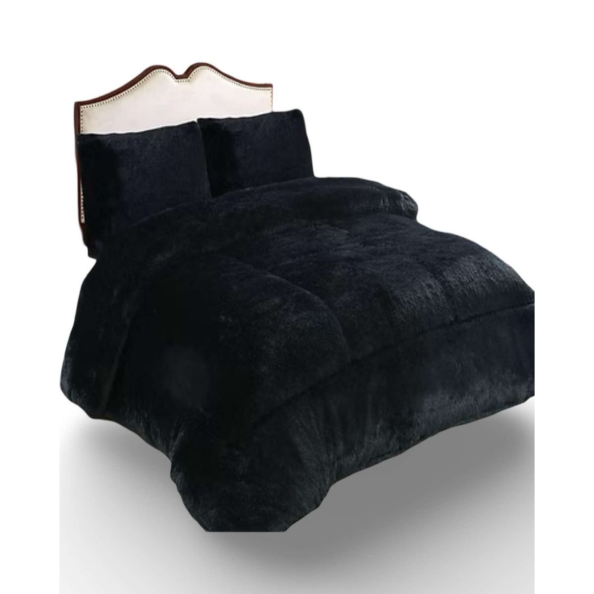 GENERICO - PLUMON CHIPORRO PELUDO 2 PLAZAS NEGRO