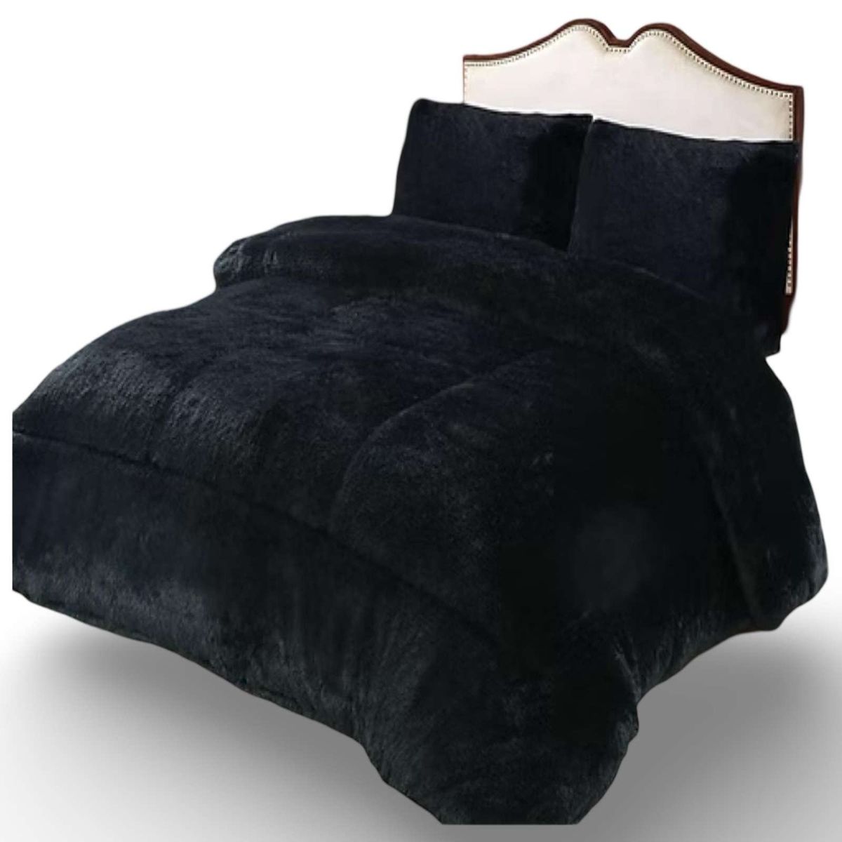 GENERICO - PLUMON CHIPORRO PELUDO 2 PLAZAS NEGRO