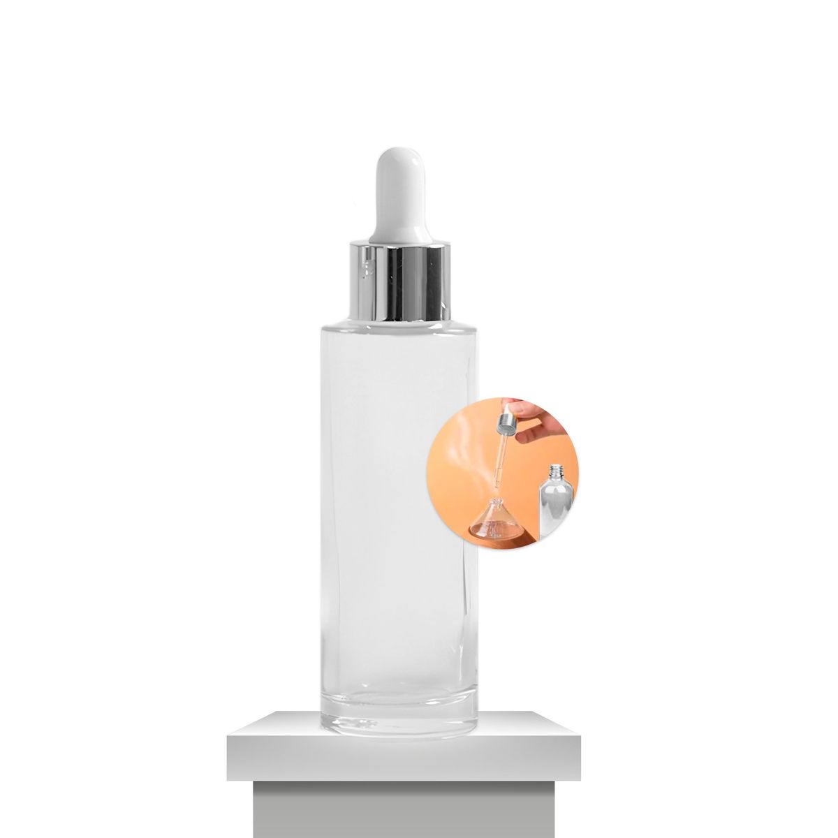 GENERICO - Set 12 Frasco Esencia Pipeta Gotero Goma Tapa Plateada 100ml