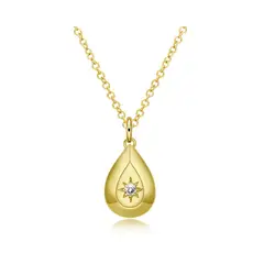 VANE COLLECTION - Cadena collar mujer ajustable fantasía baño de oro y estrella circón