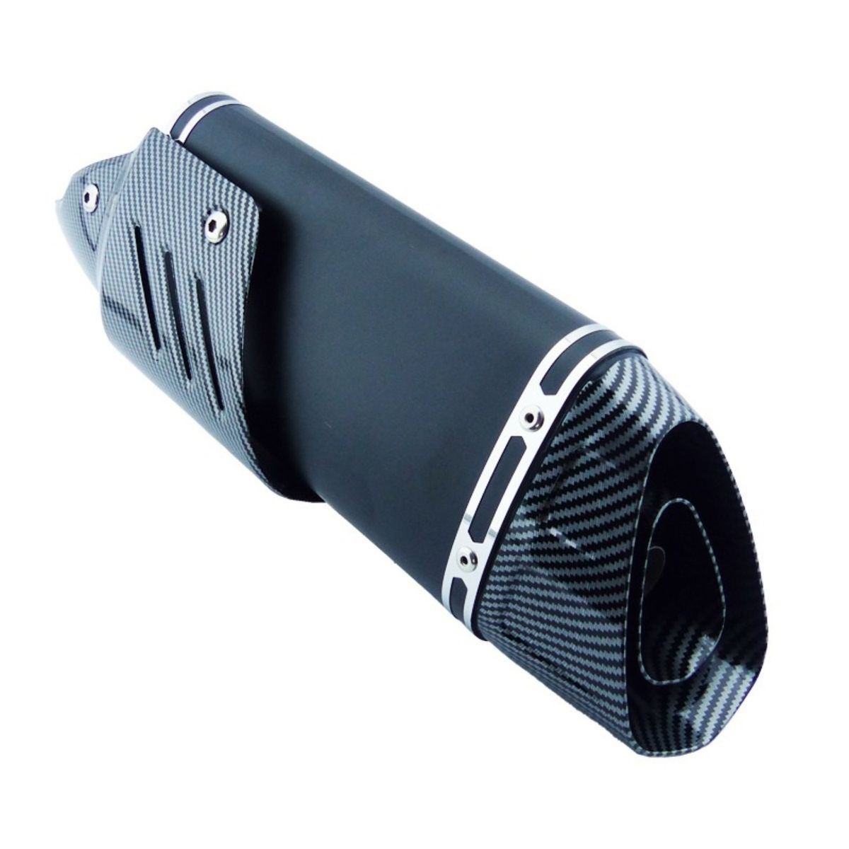 OEM - TRONADOR PARA MOTO GPR CON PROTECCION  Y BOCA CARBON 46CM