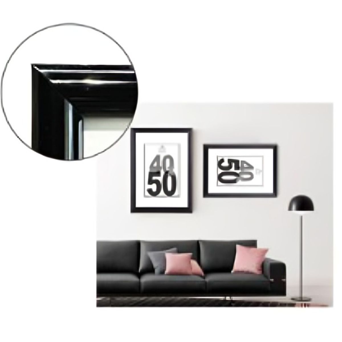 OEM - Marco de Foto Negro 40x50 cm