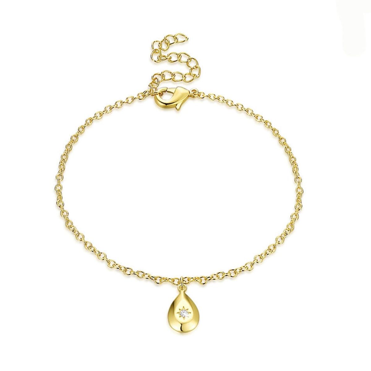 VANE COLLECTION - Pulsera para mujer cadena en fantasía fina con baño de oro lágrima estrella circón