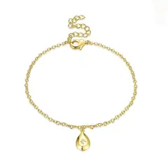 VANE COLLECTION - Pulsera mujer cadena fina fantasía baño oro lágrima estrella circón