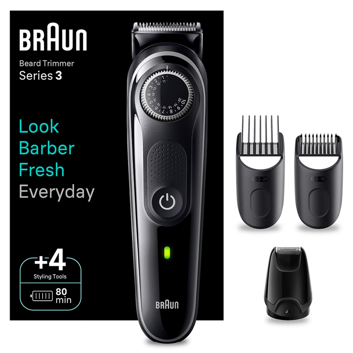 BRAUN - Recortadora De Barba Y Pelo Braun 5517 Serie 3 Beard Trimmer 4 en 1