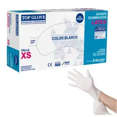 TOP GLOVE - Guantes Látex Caja 100 Un - Talla XS