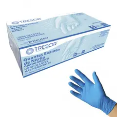 REUTTER - Guantes Descartables Nitrilo Celeste Tresor 100 Un - Talla S