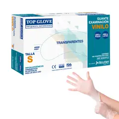 TOP GLOVE - Guantes De Vinilo Sin Polvo Talla S